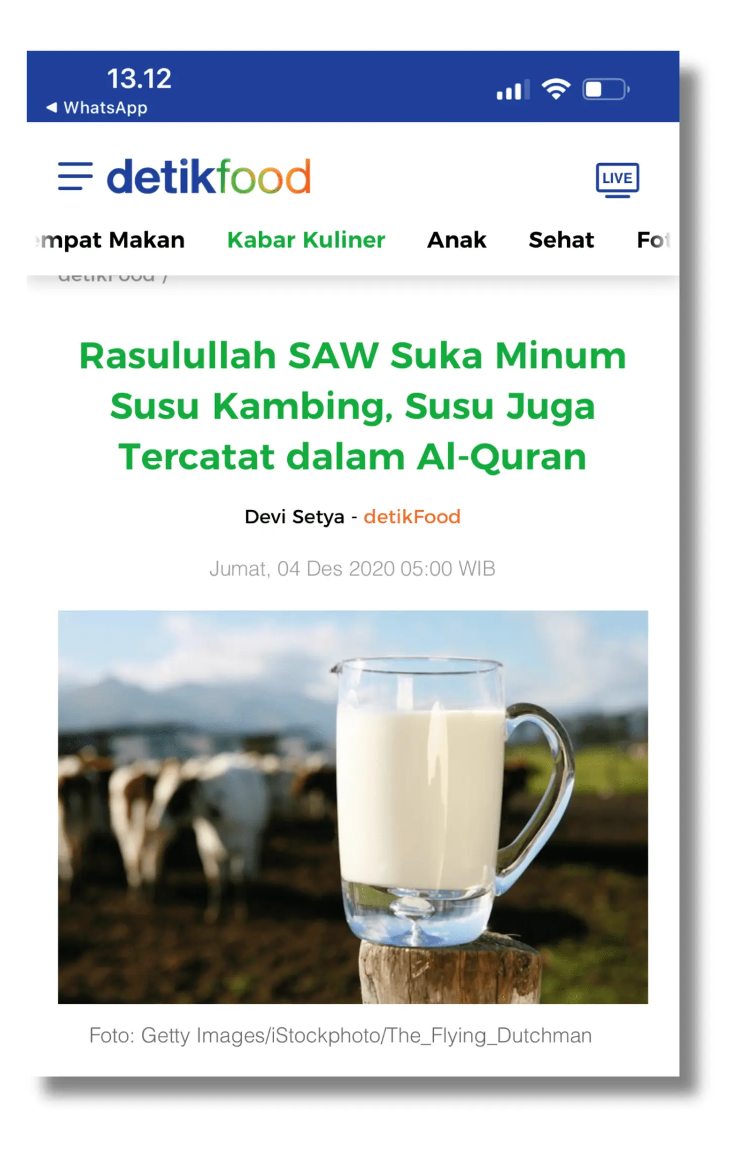 Dari ketiga jenis susu hewani ini, Rasulullah SAW diketahui paling menyukai susu kambing. Dalam beberapa kesempatan, Rasulullah SAW lebih memilih minum susu kambing dibandingkan susu unta maupun s (5)-min
